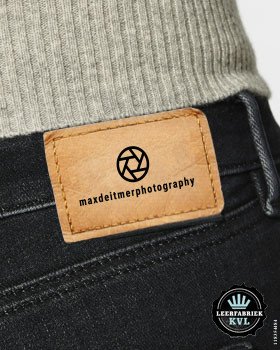 Jeans labels |  Etikett i lær med ditt design